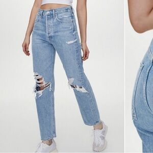 AGOLDE JEANS HIGH WAISTED RELAXED FIT SOME STRETCH LIGHT WASH TRENDING SZ 30